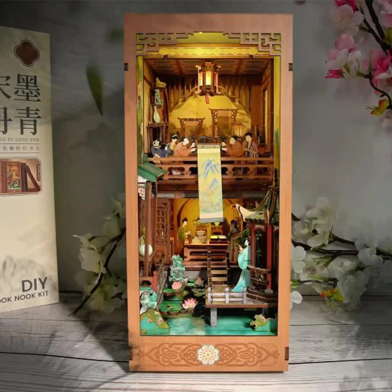OUZEY Wooden Book Nook Shelf I - Lighting Decor House 评论和价格