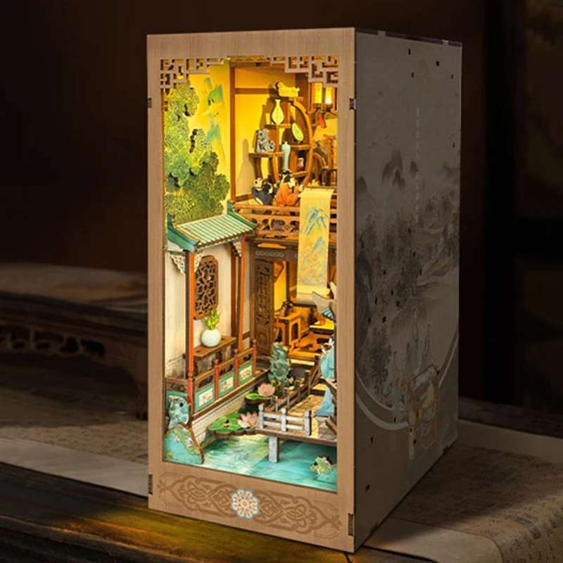 OUZEY Wooden Book Nook Shelf I - Lighting Decor House 评论和价格