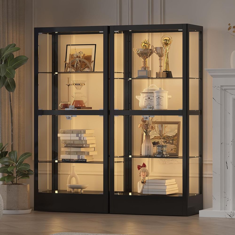 4-Sided Lockable Glass Display - Lighting & Home Decor Studio Photos 评论和价格