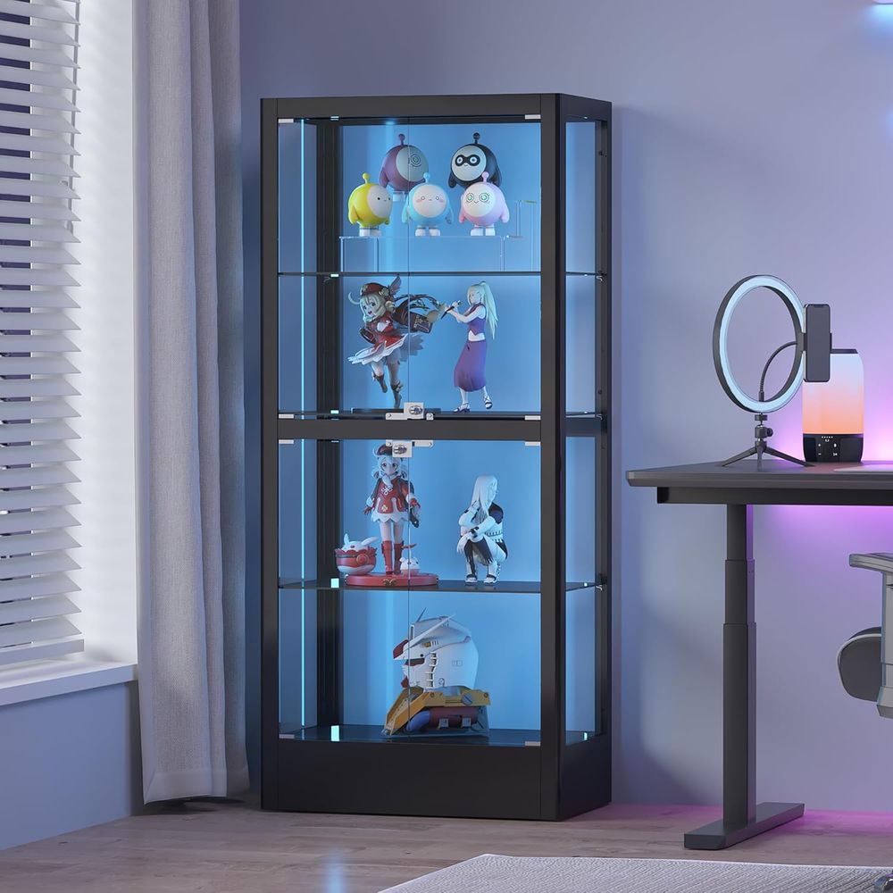 4-Sided Lockable Glass Display - Lighting & Home Decor Studio Photos 评论和价格