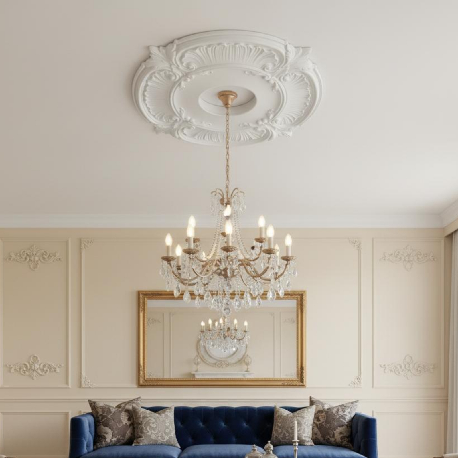 Round PU Ceiling Medallion Fre - Lightings Decoration 评论和价格