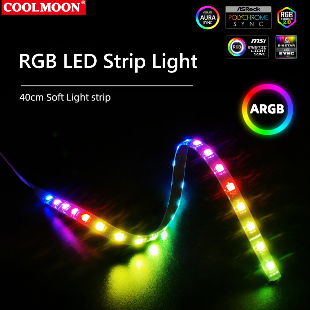 COOLMOON CM-LS40 5V ARGB PC Ca - Lighting Bolt Decor 评论和价格