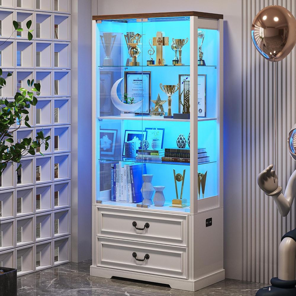 67 Glass Door Adjustable Shelv - Lighting & Home Decor Studio Photos 评论和价格