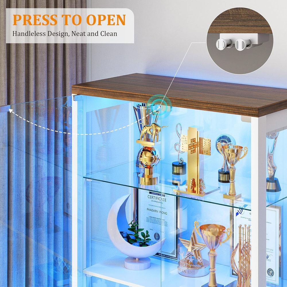 67 Glass Door Adjustable Shelv - Lighting & Home Decor Studio Photos 评论和价格