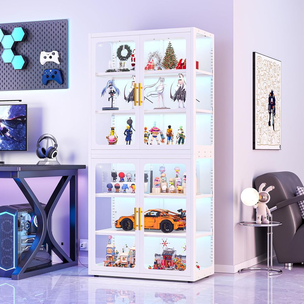 68 White Glass Display Cabinet - Lighting & Home Decor Studio Photos 评论和价格