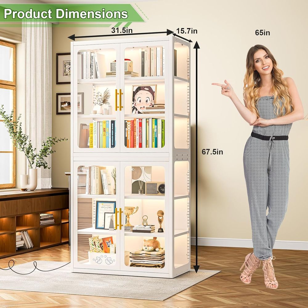 68 White Glass Display Cabinet - Lighting & Home Decor Studio Photos 评论和价格