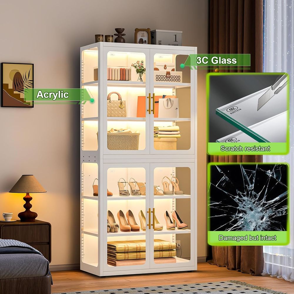 68 White Glass Display Cabinet - Lighting & Home Decor Studio Photos 评论和价格